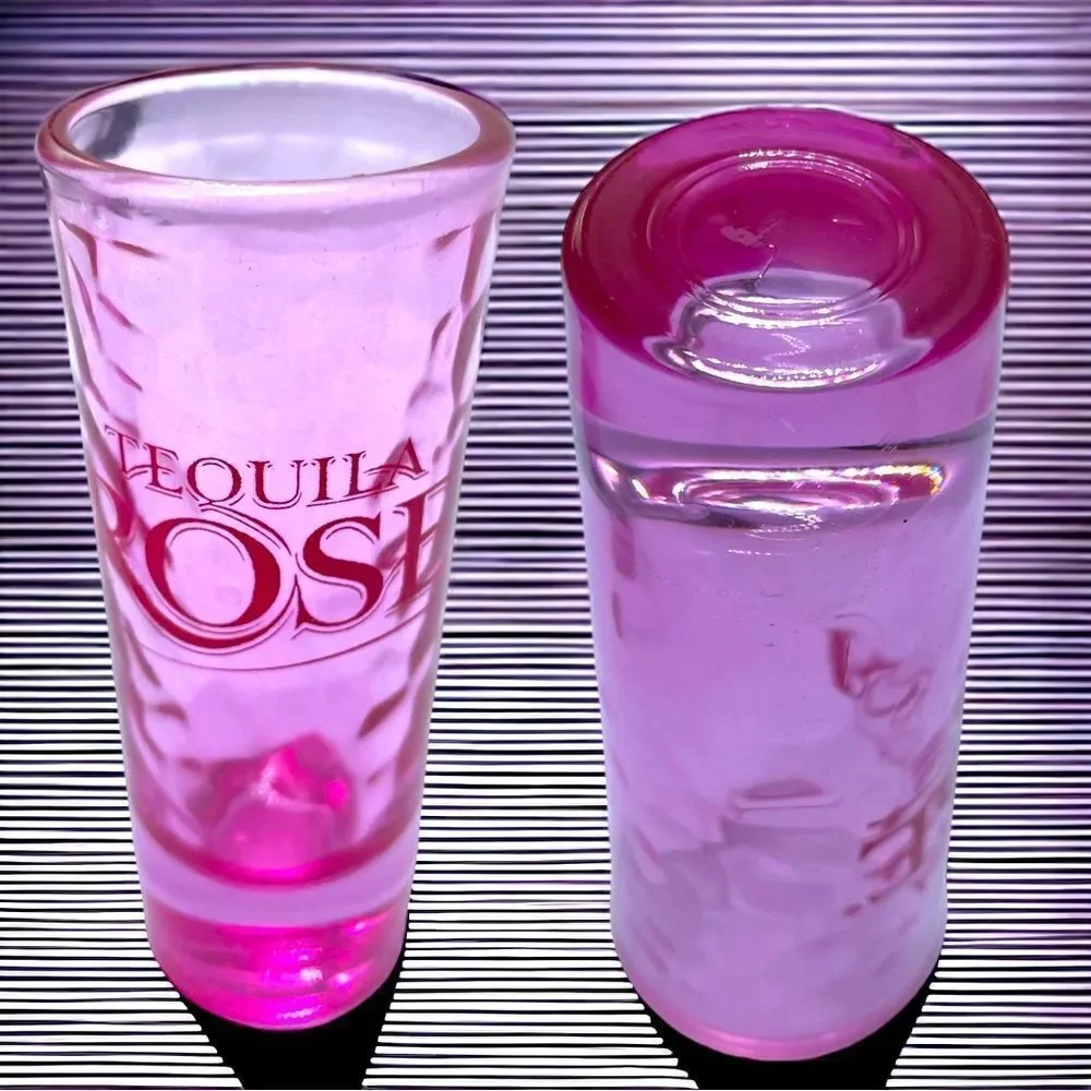 Tequila Rose l Tall Shot Glass l Pink l 4” l Home Bar Kitchen Accessory l EUC